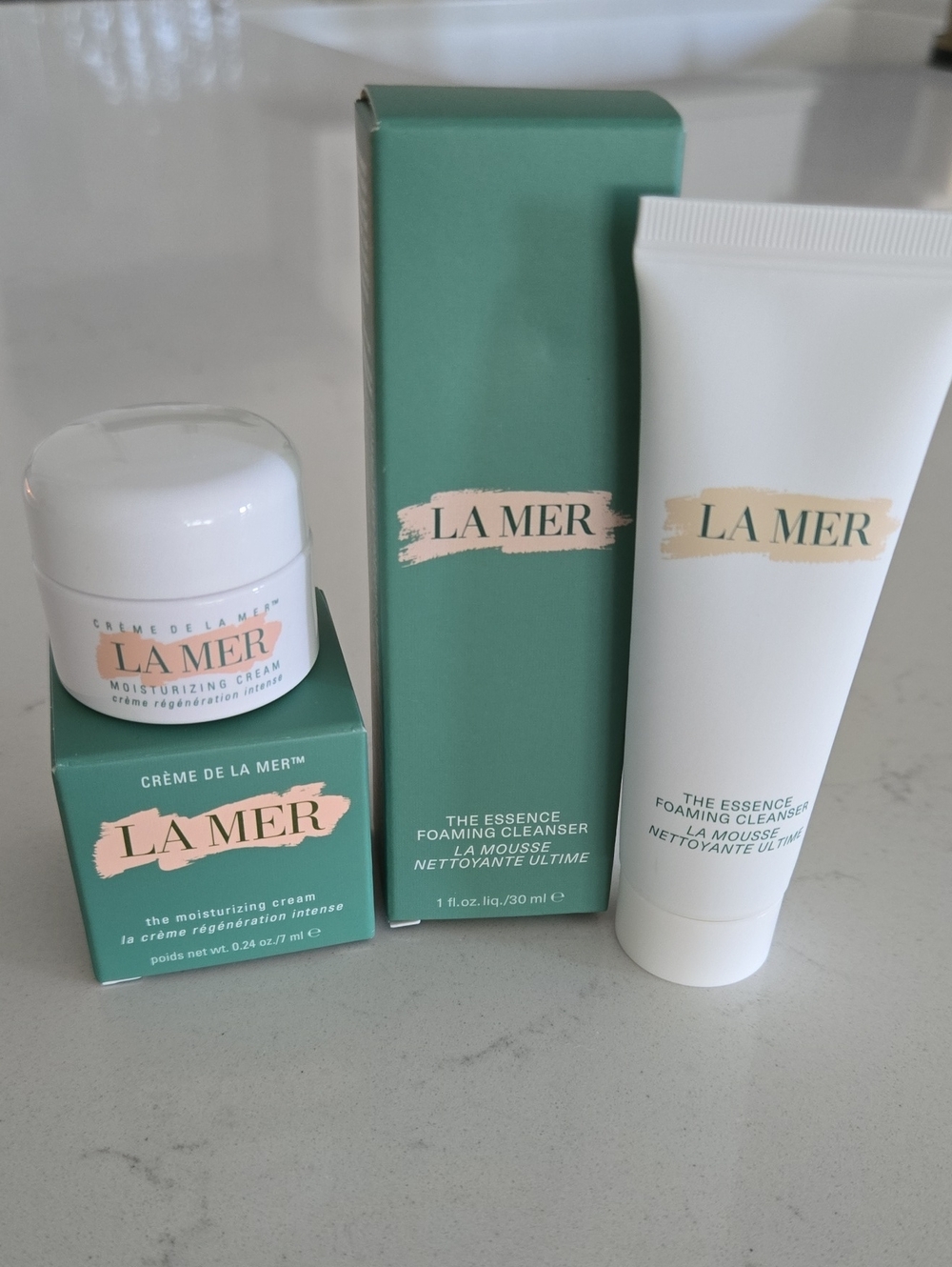 Brand New La Mer The Essence Foaming Cleanser 30 ML & Creme De La Mer Trvl Duo